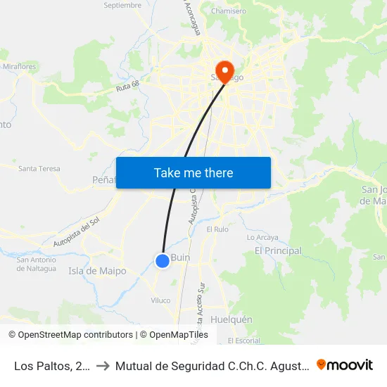 Los Paltos, 232 to Mutual de Seguridad C.Ch.C. Agustinas map