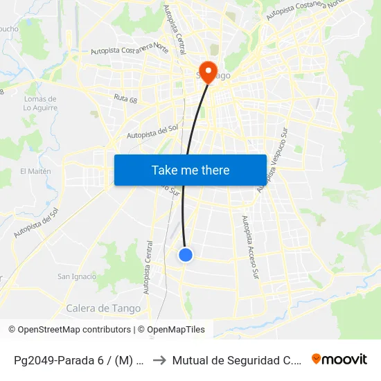 Pg2049-Parada 6 / (M) Hospital El Pino to Mutual de Seguridad C.Ch.C. Agustinas map