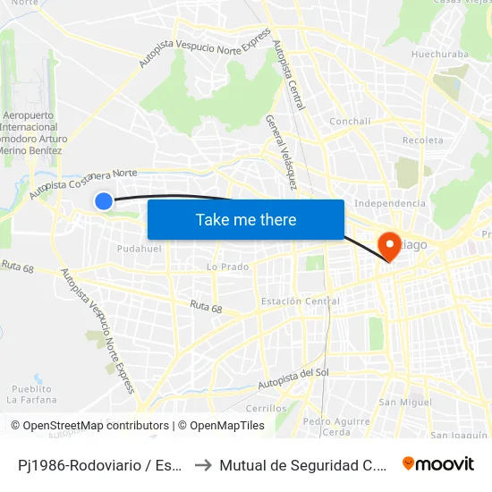 Pj1986-Rodoviario / Esq. Mar De Chile to Mutual de Seguridad C.Ch.C. Agustinas map