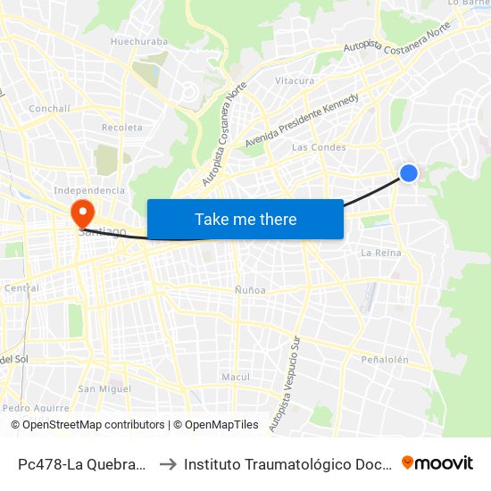 Pc478-La Quebrada / Esq. La Escuela to Instituto Traumatológico Doctor Teodoro Gebauer Weisser map