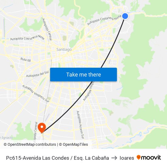 Pc615-Avenida Las Condes / Esq. La Cabaña to Ioares map