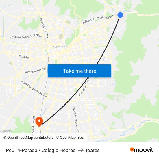 Pc614-Parada / Colegio Hebreo to Ioares map
