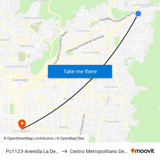 Pc1123-Avenida La Dehesa / Esq. Av. Las Condes to Centro Metropolitano De Imágenes Mamarias (Cmim) map