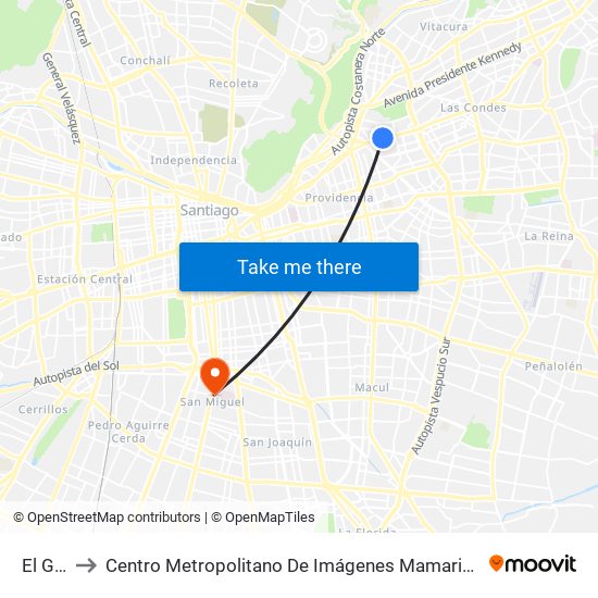 El Golf to Centro Metropolitano De Imágenes Mamarias (Cmim) map