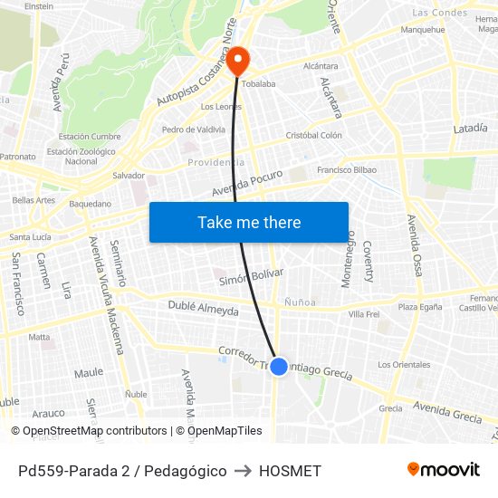 Pd559-Parada 2 / Pedagógico to HOSMET map