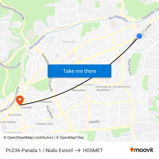Pc236-Parada 1 / Nudo Estoril to HOSMET map