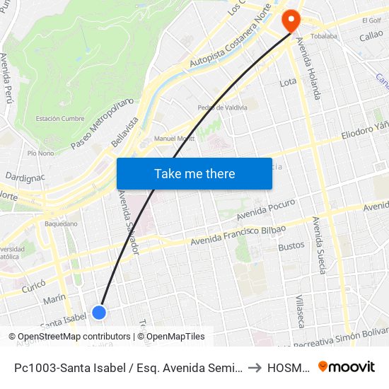 Pc1003-Santa Isabel / Esq. Avenida Seminario to HOSMET map