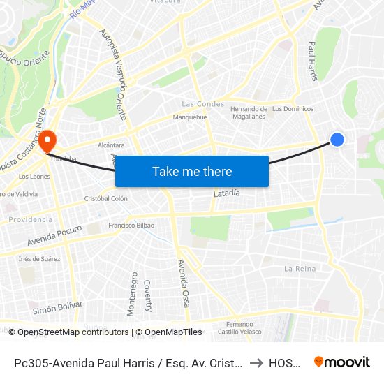 Pc305-Avenida Paul Harris / Esq. Av. Cristóbal Colón to HOSMET map