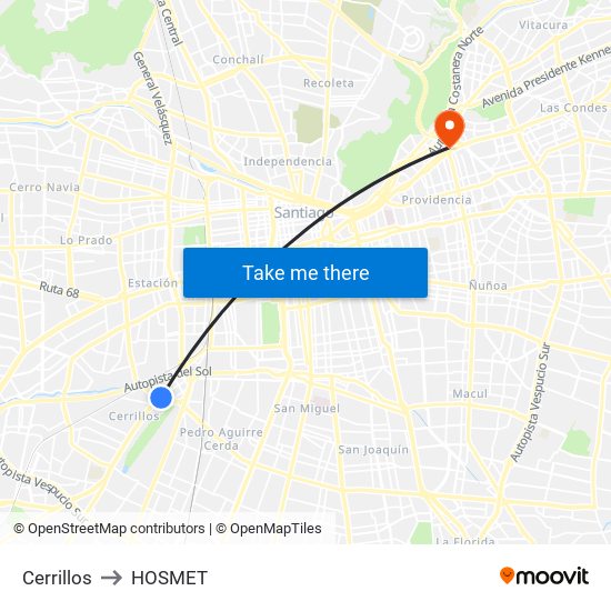 Cerrillos to HOSMET map