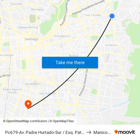 Pc679-Av. Padre Hurtado-Sur / Esq. Patagonia to Manicomio map