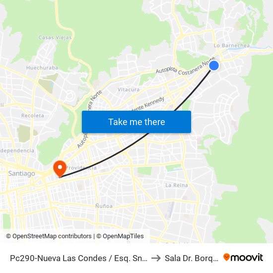 Pc290-Nueva Las Condes / Esq. Sn. Francisco De Asís to Sala Dr. Borquez Silva map