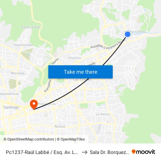 Pc1237-Raúl Labbé / Esq. Av. La Dehesa to Sala Dr. Borquez Silva map