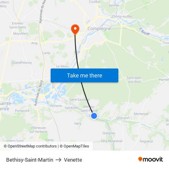 Bethisy-Saint-Martin to Venette map