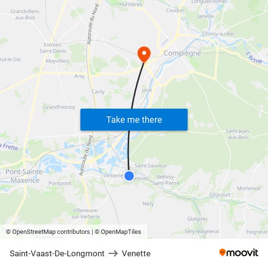 Saint-Vaast-De-Longmont to Venette map