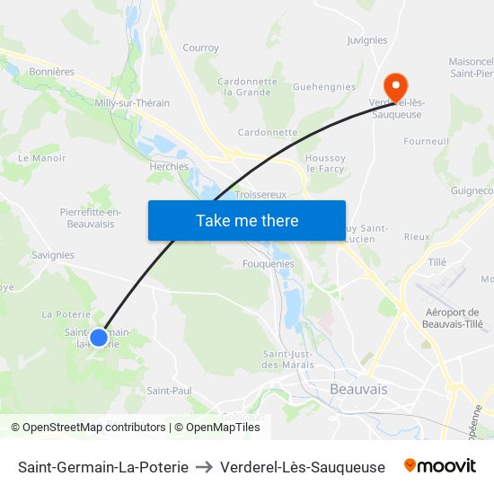 Saint-Germain-La-Poterie to Verderel-Lès-Sauqueuse map