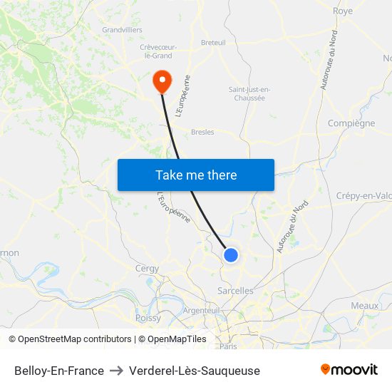 Belloy-En-France to Verderel-Lès-Sauqueuse map