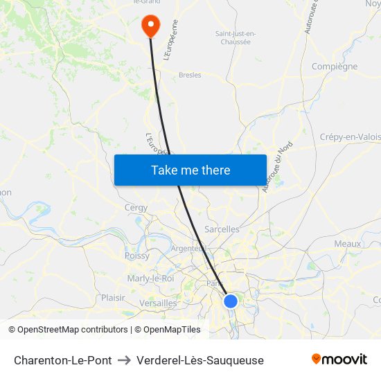 Charenton-Le-Pont to Verderel-Lès-Sauqueuse map