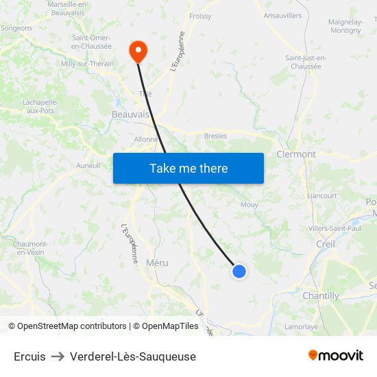 Ercuis to Verderel-Lès-Sauqueuse map