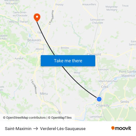 Saint-Maximin to Verderel-Lès-Sauqueuse map