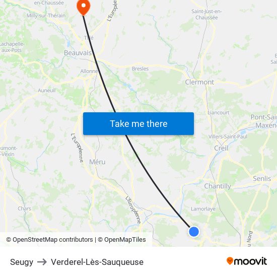 Seugy to Verderel-Lès-Sauqueuse map