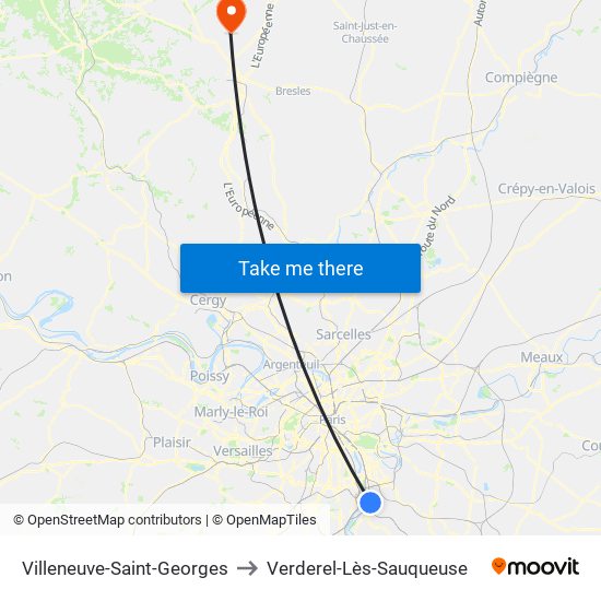 Villeneuve-Saint-Georges to Verderel-Lès-Sauqueuse map