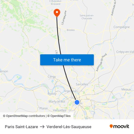Paris Saint-Lazare to Verderel-Lès-Sauqueuse map