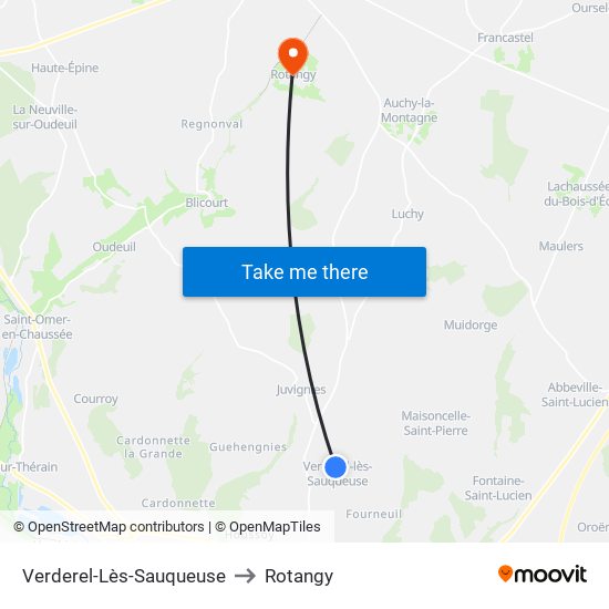 Verderel-Lès-Sauqueuse to Rotangy map