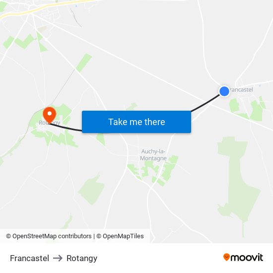 Francastel to Rotangy map