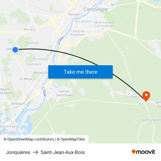 Jonquières to Saint-Jean-Aux-Bois map