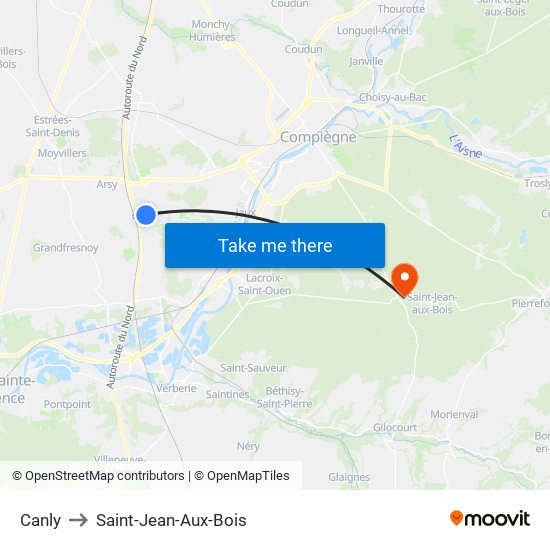 Canly to Saint-Jean-Aux-Bois map