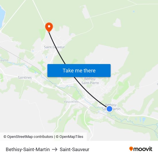 Bethisy-Saint-Martin to Saint-Sauveur map