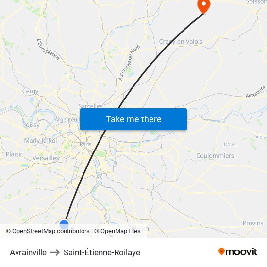 Avrainville to Saint-Étienne-Roilaye map