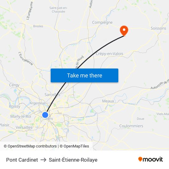 Pont Cardinet to Saint-Étienne-Roilaye map