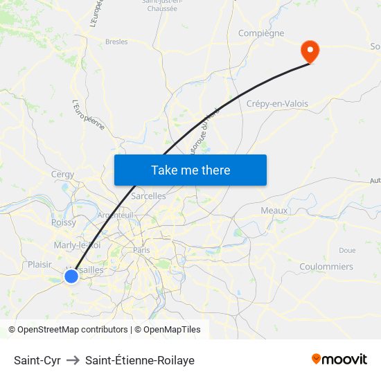 Saint-Cyr to Saint-Étienne-Roilaye map