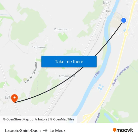 Lacroix-Saint-Ouen to Le Meux map