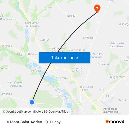 Le Mont-Saint-Adrien to Luchy map