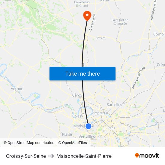 Croissy-Sur-Seine to Maisoncelle-Saint-Pierre map