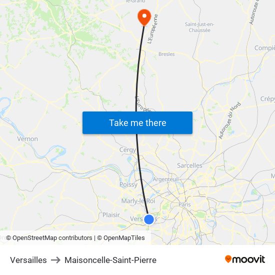 Versailles to Maisoncelle-Saint-Pierre map