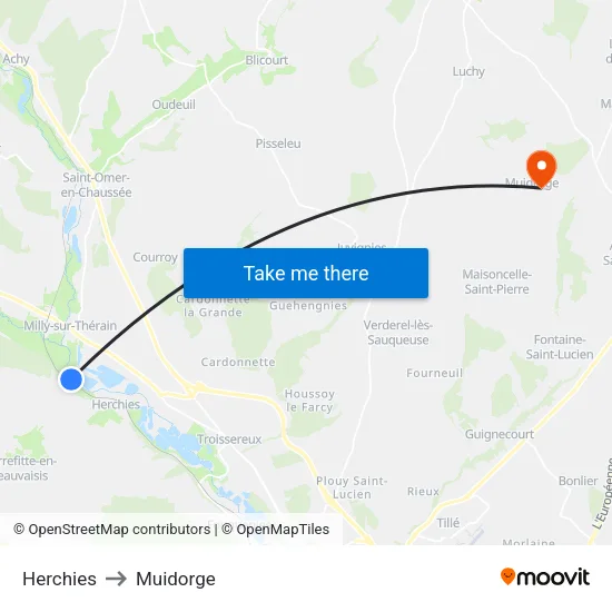 Herchies to Muidorge map
