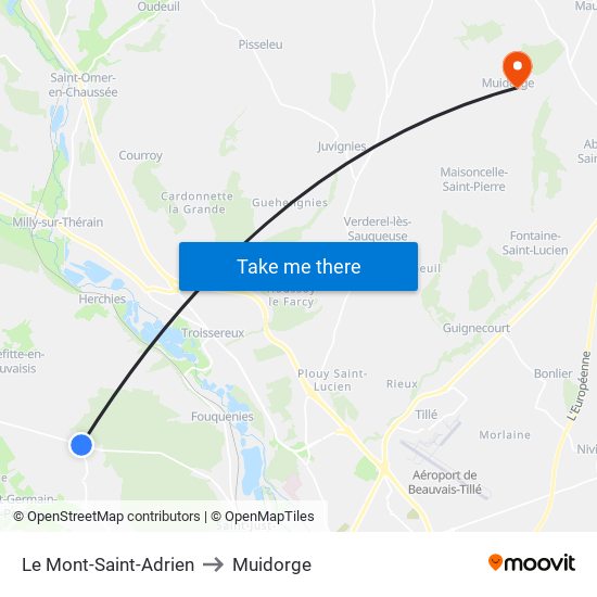 Le Mont-Saint-Adrien to Muidorge map