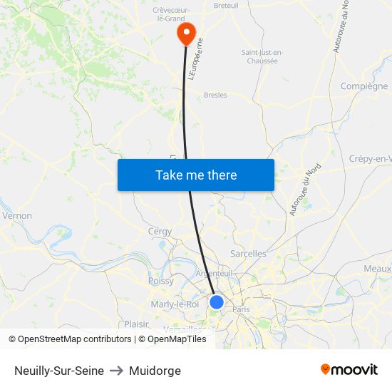 Neuilly-Sur-Seine to Muidorge map