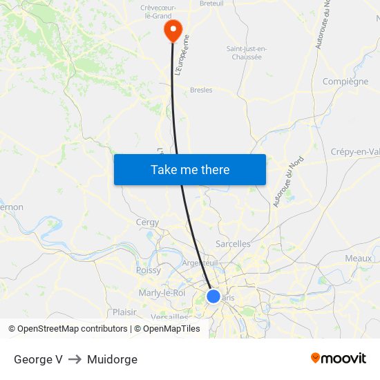 George V to Muidorge map