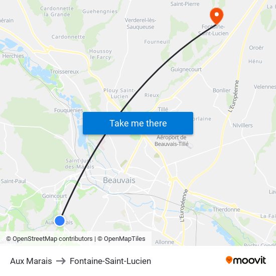 Aux Marais to Fontaine-Saint-Lucien map