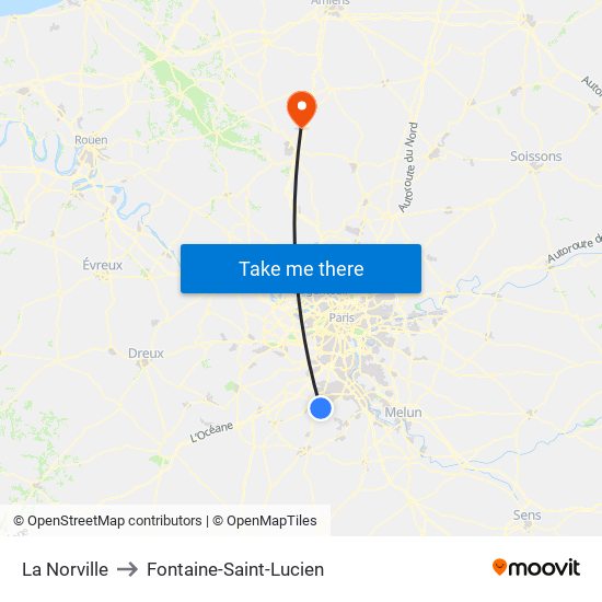 La Norville to Fontaine-Saint-Lucien map