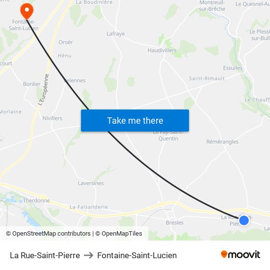 La Rue-Saint-Pierre to Fontaine-Saint-Lucien map