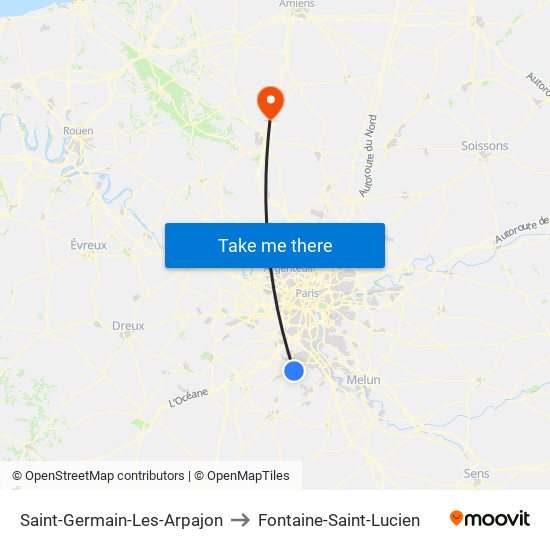 Saint-Germain-Les-Arpajon to Fontaine-Saint-Lucien map