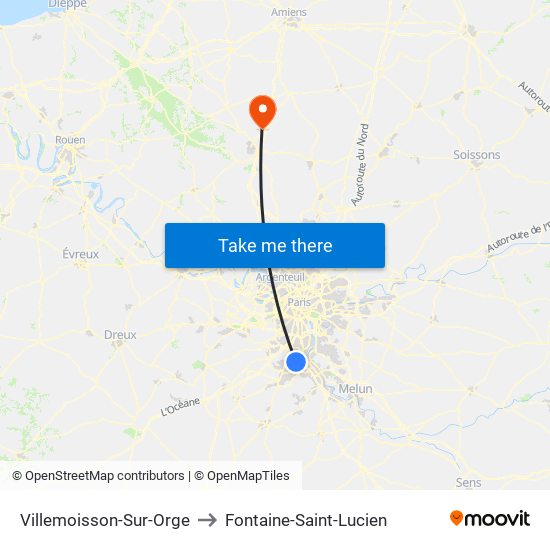 Villemoisson-Sur-Orge to Fontaine-Saint-Lucien map