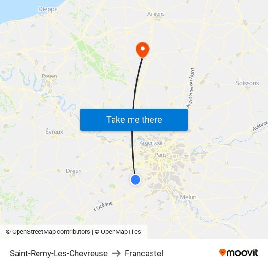Saint-Remy-Les-Chevreuse to Francastel map