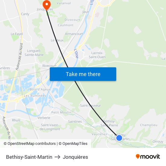 Bethisy-Saint-Martin to Jonquières map