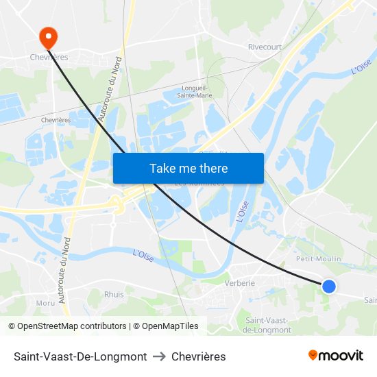 Saint-Vaast-De-Longmont to Chevrières map